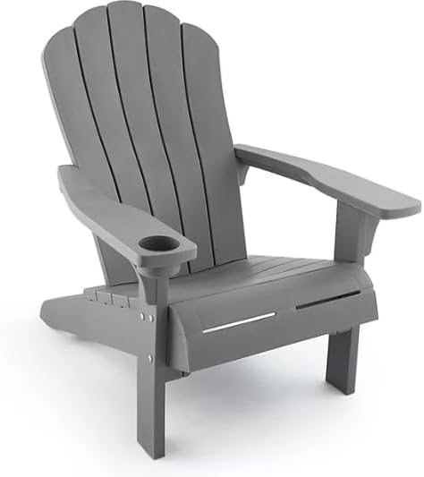 Generic Outdoor Everest Adirondack Chair with Integrated Cupholder (Classic Gray)