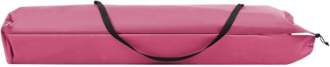 Double Folding Sun Lounger Pink 600D Polyester Steel Frame 76.4 x 48.8 x 17.3 in Holds 529 lbs Outdoor Chaise for Garden Patio Poolside Beach