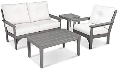 POLYWOOD® Vineyard Deep Seating Set, Black/Granite
