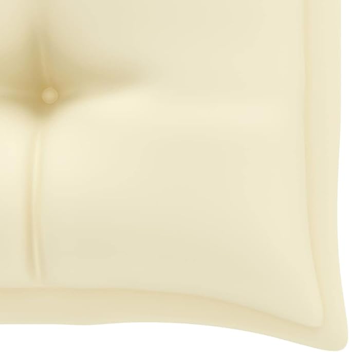 Garden Bench Teak, Cream White Teak Wood Medium Sturdy Outdoor Seating Patio Bench for Lawn Courtyard
