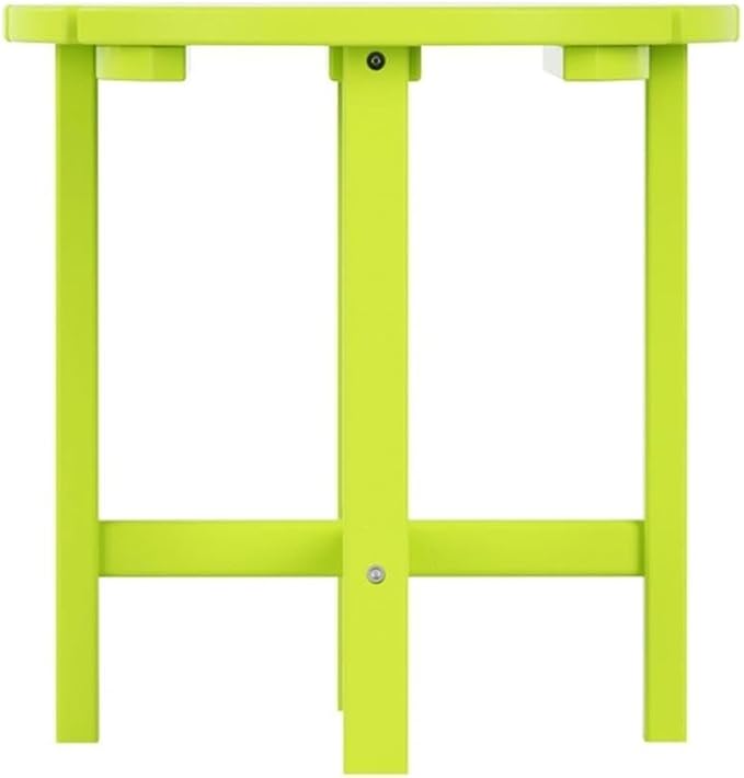 Costaelm Round Outdoor Side Tables, Adirondack Patio Tables for Outside, HDPE Patio End Table Weather Resistant, Balcony Table for Pool, Seaside, Backyard, Porch, Indoor Companion, Lime