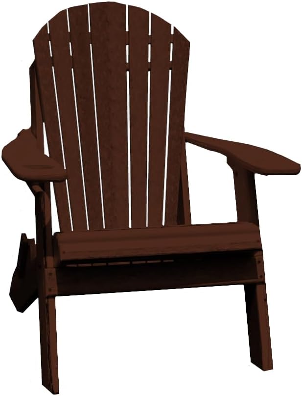 Furniture Barn USA Poly Folding Adirondack Chair, Walnut