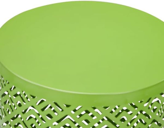 Outdoor Side Table Set of 3, Nesting Coffee End Tables Indoor, Lightweight Patio Furniture for Balcony, Garden,Coffee Table for Indoor, Plant Stand Outdoor,12", 14", 16" H (Green)