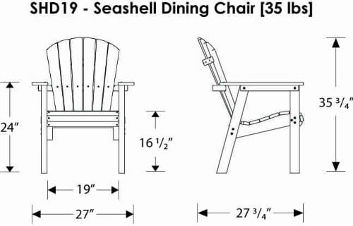 POLYWOOD SHD19WH Seashell Casual Chair, White