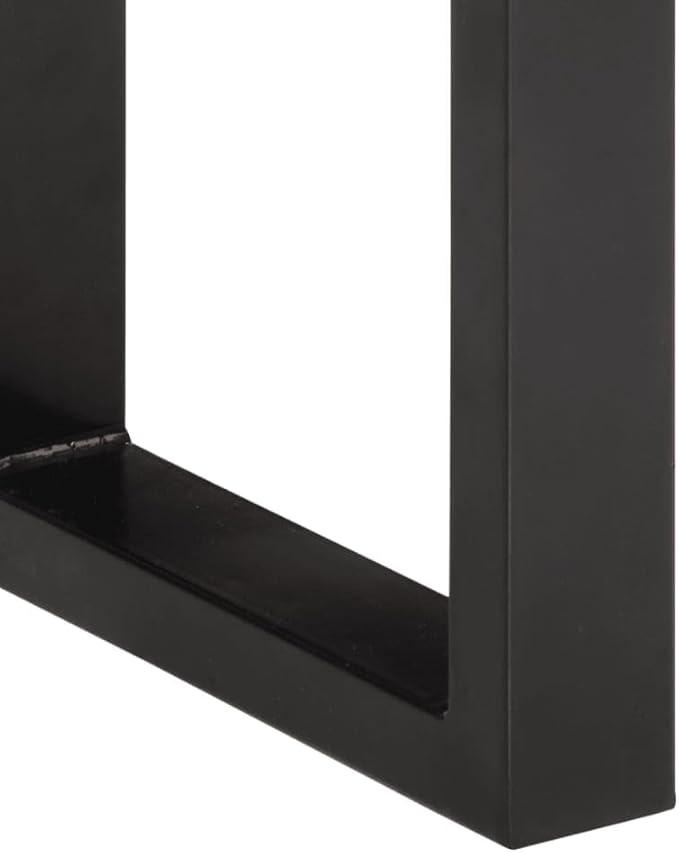 Industrial Style Solid Wood Bench with Reclaimed Wood and Steel Frame, Black Metal and Brown Finish, 63.0 Inch Long for Hallway or Living Room, Supports 661 lbs, Modern Matte