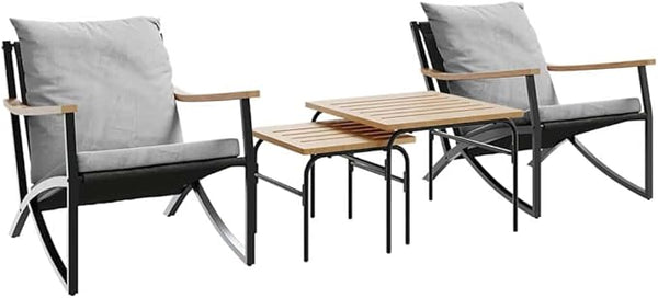 21.9" x 21.9" x 16.3" Outdoor Furniture Set 4-Piece Balcony Chairs with Removable Cushions, Powder-Coated Steel Frame - Photo 1