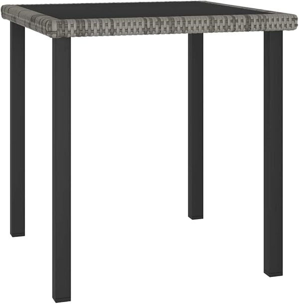 Square Garden Dining Table, Outdoor Patio Furniture with Tempered Glass Top - Photo 1