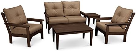 Vineyard 5-Piece Deep Seating Set (White/Navy)
