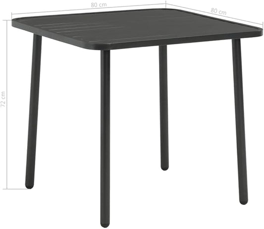 SKM Patio Table Dark Grey 31.5"x31.5"x28.3" Steel