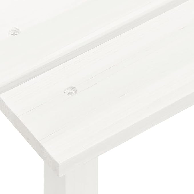 White Solid Fir Wood Adirondack Chair with Side Table for Garden and Patio, Ergonomic Outdoor Furniture with Sturdy Frame and Weather Resistant Design