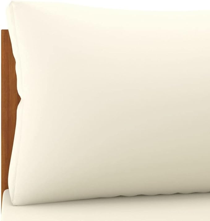 vidaXL Corner Sofa Cream White Solid Acacia Wood, 100% Polyester Sturdy