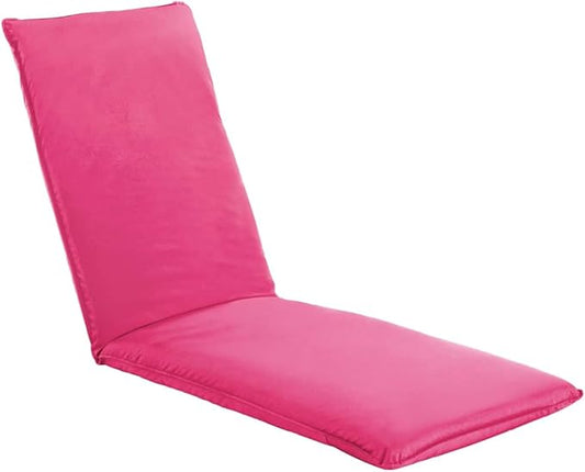 Pink Foldable Sunlounger, 69.7 x 22 x 3.9 in, Steel Frame Oxford Fabric Outdoor Chaise Lounge for Balcony Garden Patio Beach