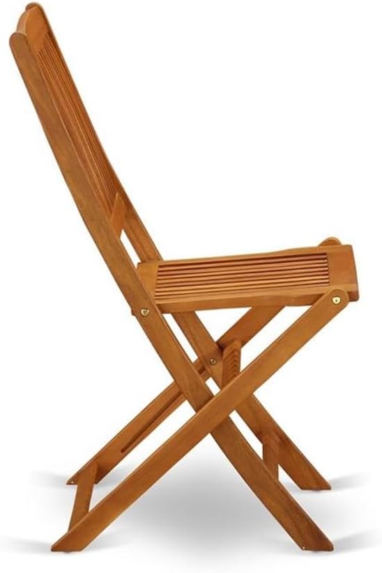 East West Furniture BCMCWNA Cameron Foldable Patio Dining Chairs - Acacia Wood, Set of 2, Natural Oil