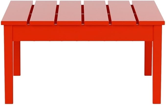 Costaelm Outdoor Side Tables for Patio, Small Patio Conversation Table Weather Resistant Coffee Table, Small Square Table Outdoor End Tables for Porch, Balcony, Poolside, Deck, Red