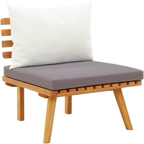 vidaXL Solid Acacia Wood Patio Chair with Cushions - Classic Outdoor Furniture for Garden, Deck, Lawn - Easy Assembly - Photo 1