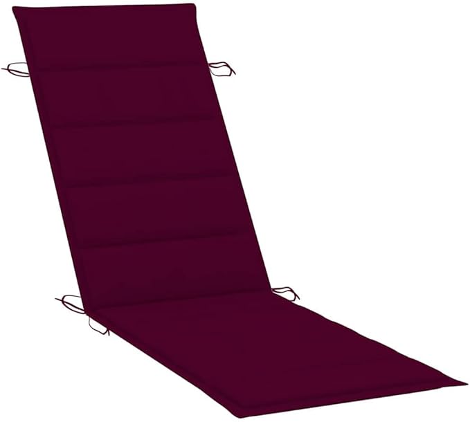 Sun Lounger Wine Red, Natural Teak Solid Teak Wood, Polyester Cushion with Zip, Rocking Feature for Patio, Balcony, Garden, Durable Outdoor Furniture, Elegant Style,