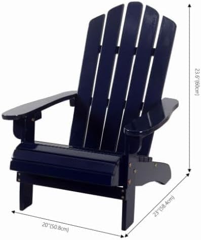 Generic Little Ones Bright Blue Wood Adirondack Chair 20 L 23 W 23 H Painted Solid Wood - for Small Ones