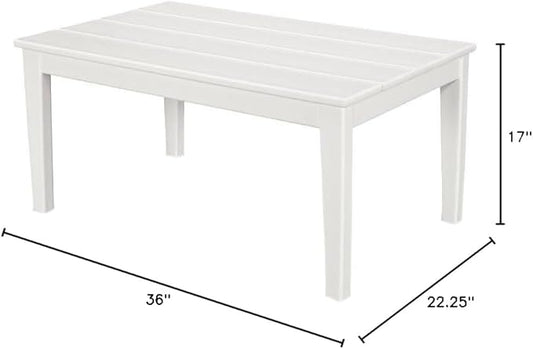POLYWOOD® Newport 22" x 36" Coffee Table, White