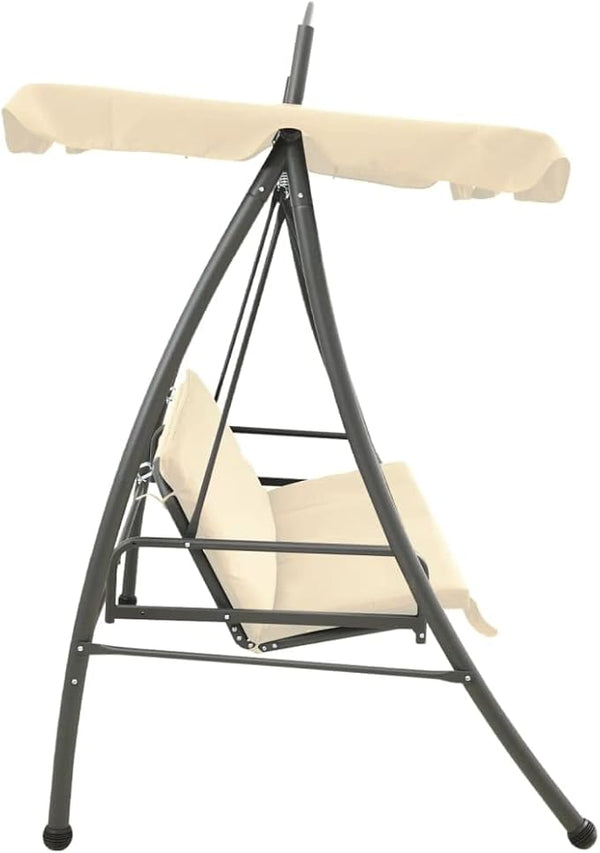 Outdoor Garden Swing Seat with Canopy, Convertible Bench Chair for Patio Porch Backyard - Photo 1