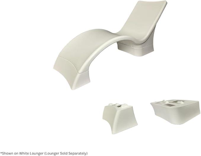 Global Pool Products Lounger Deep Water Kit - Chaise Lounge Chairs Extension - in Pool Elevated Lounger Kit - White GPP-LF-DW-W