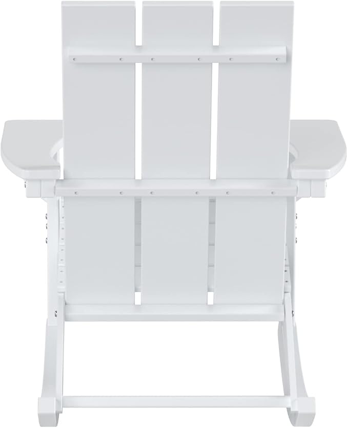 WO WESTIN OUTDOOR HDPE Shoreside Modern Rocking Poly Adirondack Chair (Set of 2),White