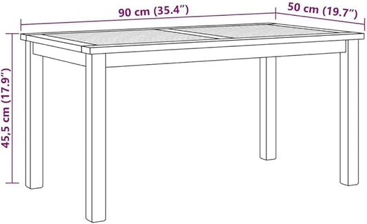 vidaXL Coffee Table Brown 35.43 x 19.69 x 17.91 in Solid Teak Wood, Stylish Teak Wood Coffee Table for Your Garden or Patio, Fun Outdoor Decor, Modern Design