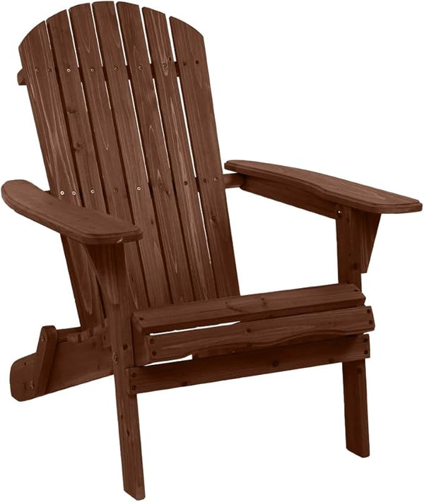 Outvita Wood Adirondack Chair, Folding Wooden Lounge Seating - Photo 1