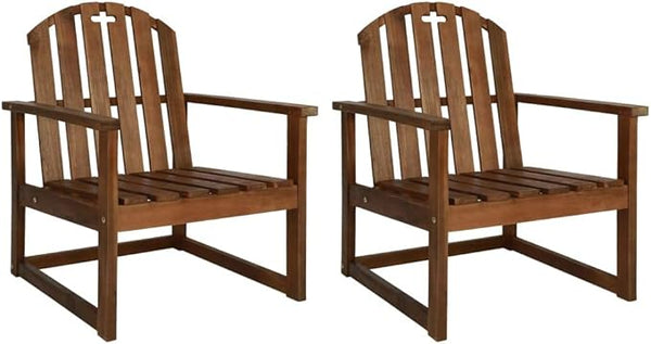 Garden Bench Sofa Chairs 2 pcs Solid Acacia Wood (Sofa Chairs 2 pcs) - Photo 1