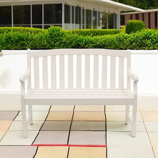 Decor Therapy Marley 2-Seat Outdoor Bench, White