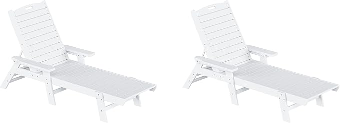 WestinTrends Malibu Poly Reclining Chaise Lounge (Set of 2) White