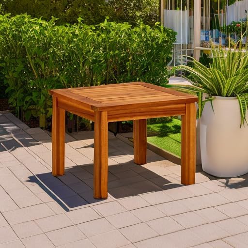 vidaXL Coffee Table Natural Wood Solid Acacia Wood 17.7x17.7 in Simple