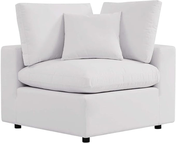 Modway Commix Overstuffed Outdoor Patio Corner Chair in White - Photo 1
