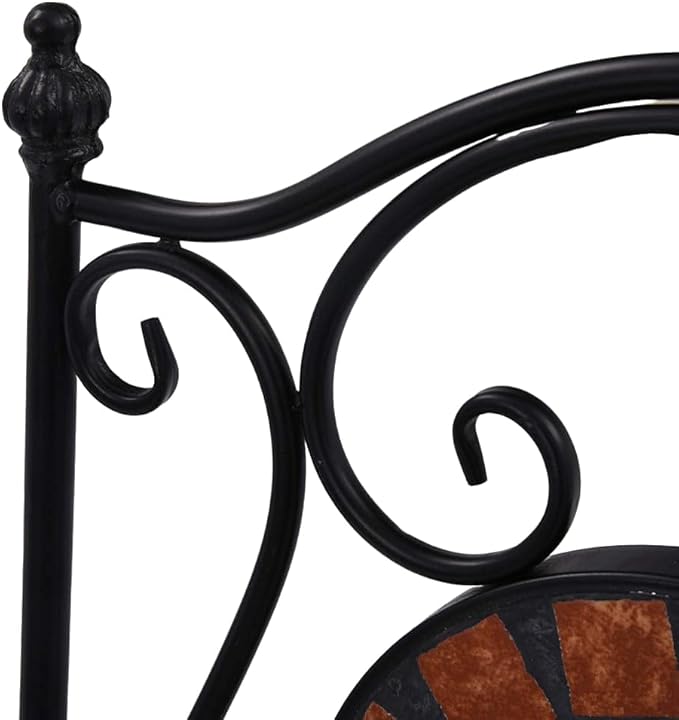 Mosaic Bistro Chairs 2 pcs Brown Ceramic Patio Chairs Outdoor Furniture Outdoor Chairs Suitable for Gardens, Pools and Balconies.