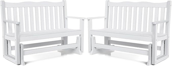 Stoog Outdoor Glider Benches Set of 2, All-Weather Patio Glider with 800 lbs Weight Capacity, Never Fade or Rot - Photo 1
