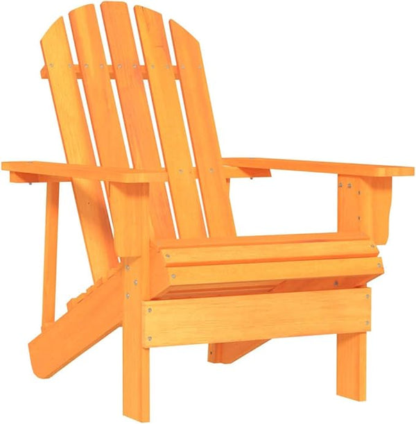 Orange Solid Fir Wood Ergonomic Adirondack Chair for Garden Patio - Photo 1