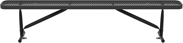 8FT Metal Park Bench for Outside, All-Weather Thermoplastic Coating Outdoor Bench with Anchor, Commercial Heavy Duty Benches for Shopping Malls, Stores, Parks, Patios, Decks, Black