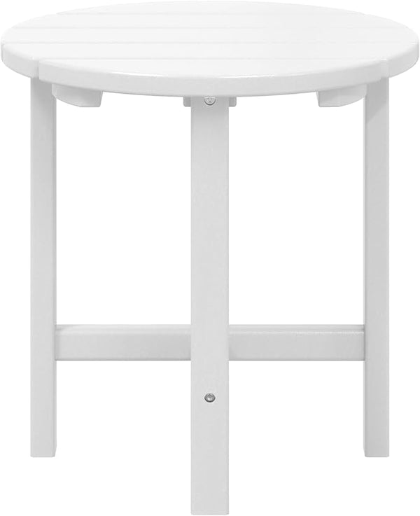 WestinTrends Dylan Adirondack Round Outdoor Side Table, White - Photo 1