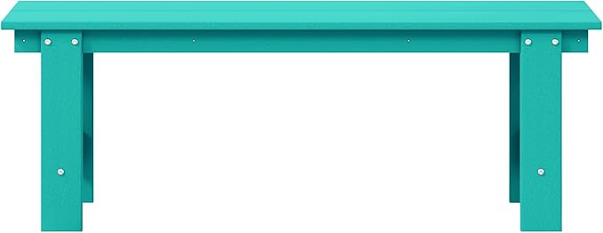 WestinTrends Ashore Outdoor HDPE 48" Modern Backless Patio Bench, Turquoise
