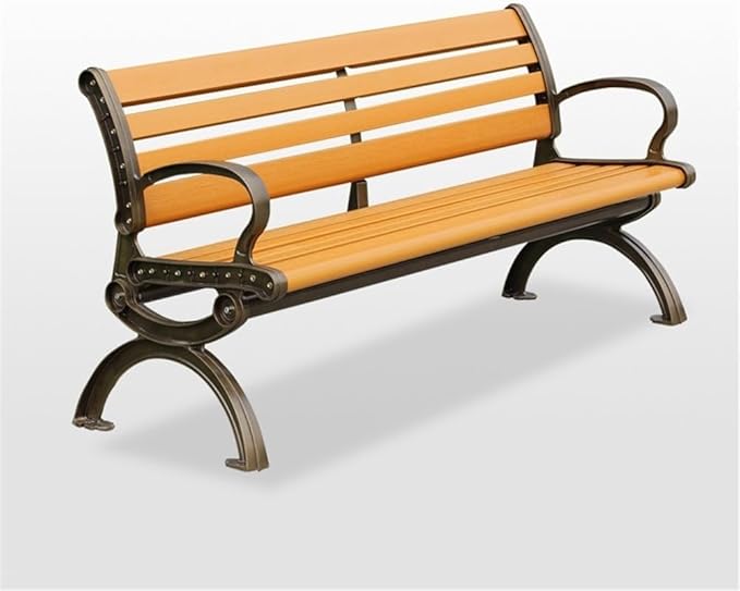Heavy-Duty Outdoor Benchs Patio Balcony Benchs Double Seat, Patios Garden Bench for Park Yard Outdoor Furniture -59 L x 24" W x 30" H Slatted Seat for Park, Yard & Porch