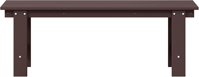 WestinTrends Ashore Outdoor HDPE 48" Modern Backless Patio Bench, Dark Brown