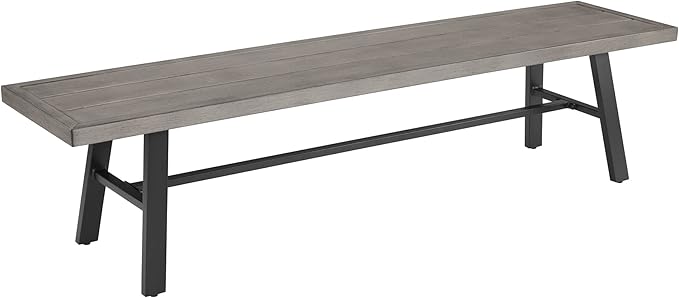 Ulax furniture Dining Bench, Outdoor Patio Bench, 69.75" Metal Picnic Benches for Garden, Porch, Backyard