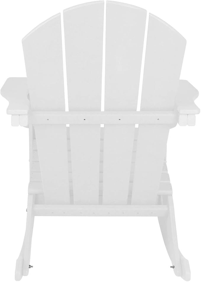 WO WESTIN OUTDOOR HDPE Laguna Outdoor Rocking Poly Adirondack Chair, White