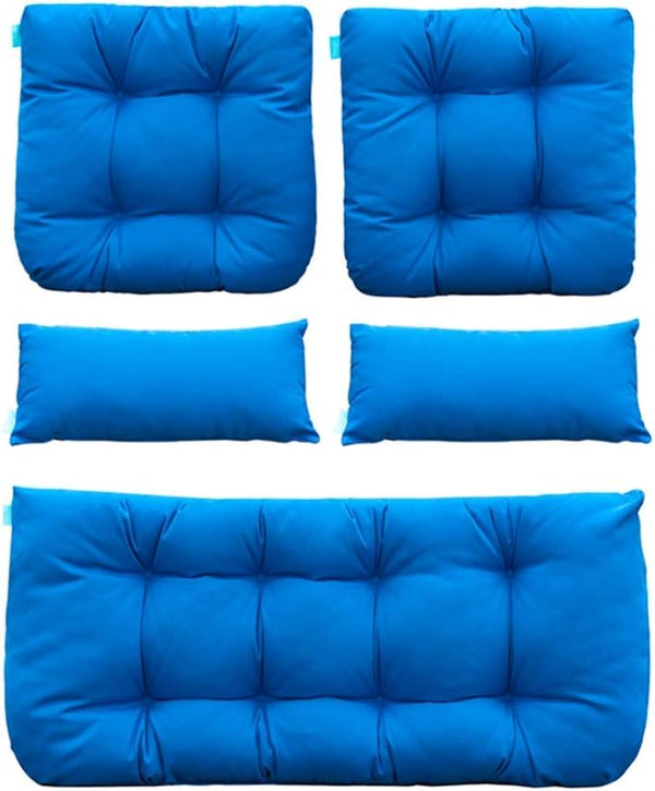 QILLOWAY Outdoor Patio Wicker Seat Cushions Group Loveseat/Two U-Shape/Two Lumbar Pillows for Patio Furniture - Photo 1