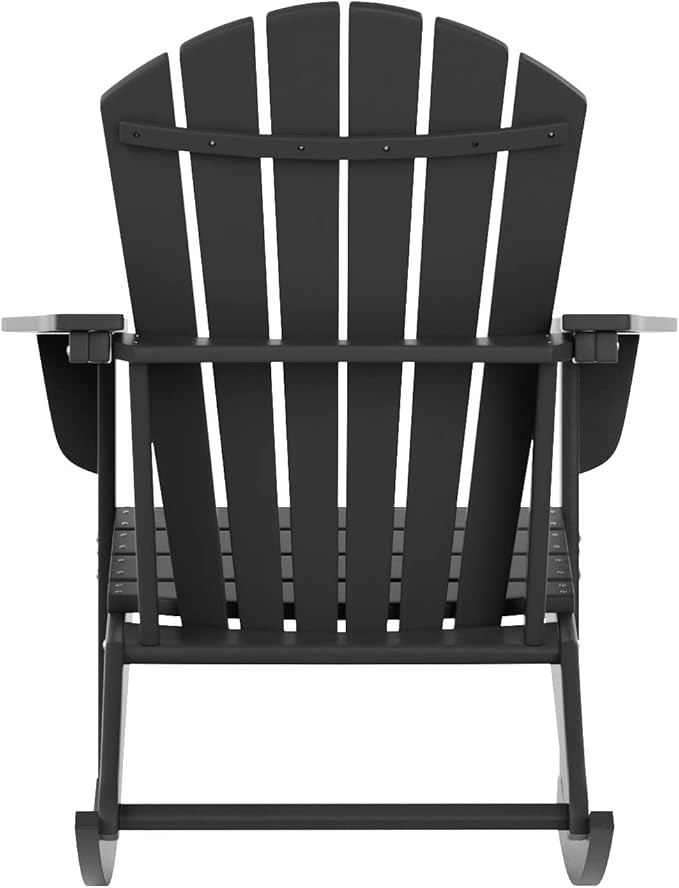 WestinTrends Dylan Outdoor Patio Poly Plastic Adirondack Rocking Chair, Gray