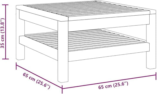 Solid Acacia Wood Outdoor Coffee Table, Natural Acacia Wood Square Table with Durable Construction, Versatile Patio Furniture for Garden and Poolside, Low Maintenance Weather