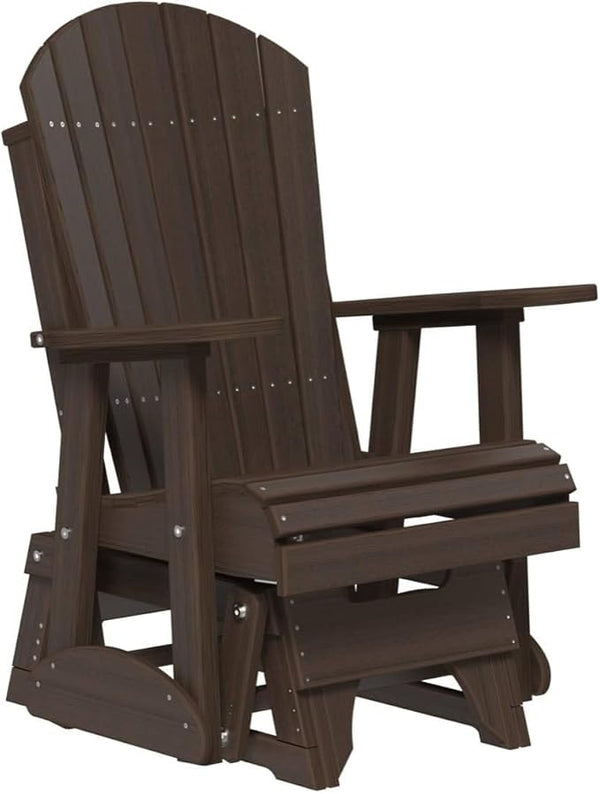 LuxCraft 2' Adirondack Glider Chair, Outdoor Patio Rocking Glider, Gliding Rocker for Outside (Brazilian Walnut) - Photo 1