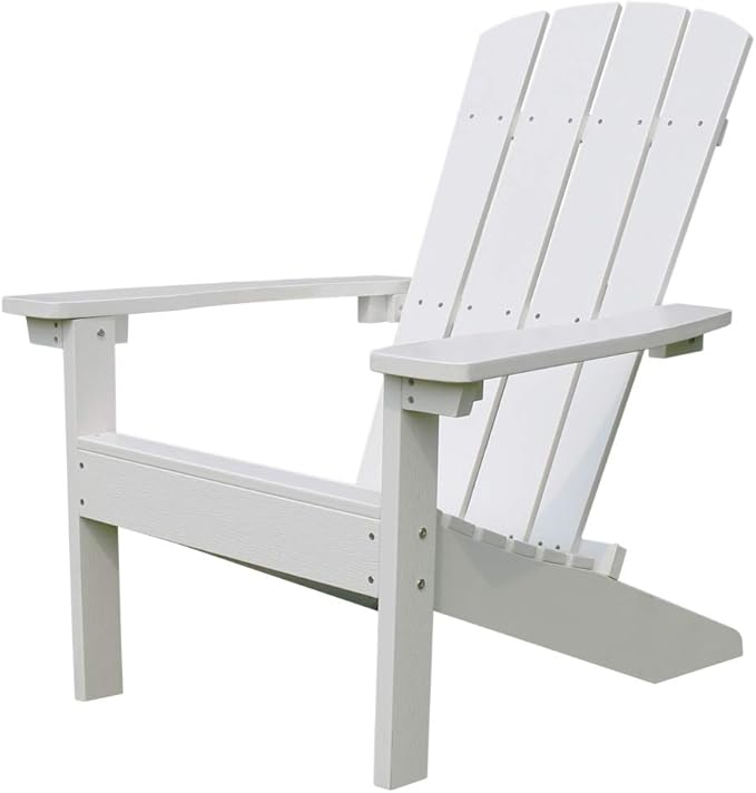 36.61 in. Lakeside Faux Wood Adirondack Chair, White
