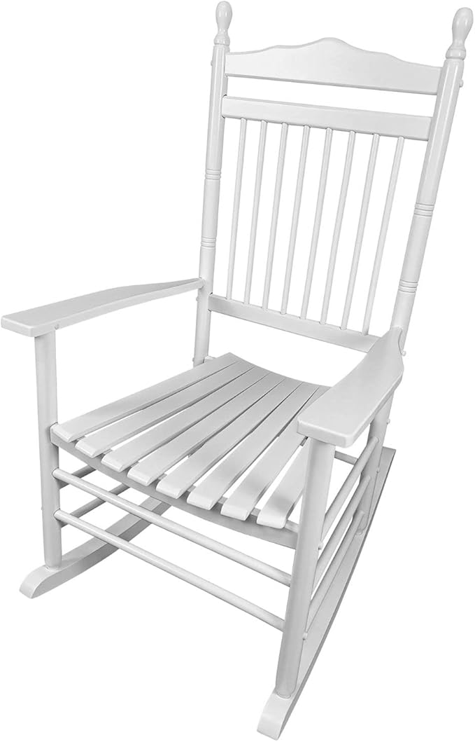 Rocking Solid Wood Chair, Front Porch Rocker for Adult, Load Bearing 280 lbs