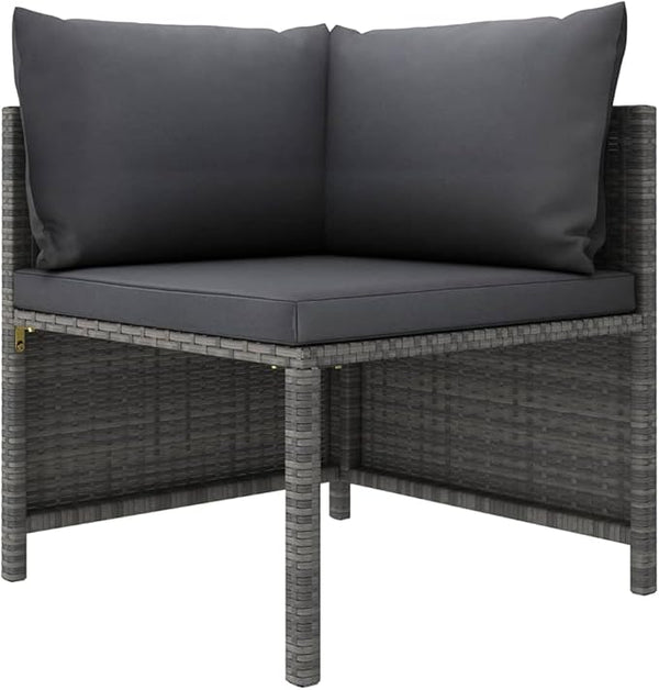 Sectional Corner Sofa with Cushions Gray Poly Rattan,Comfortable Patio Sectional Corner Sofa for Outdoor Garden Lounge - Photo 1