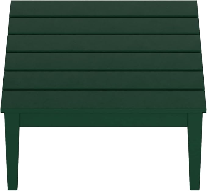 WestinTrends Ashore Outdoor Coffee Table, 32 Inch All Weather Poly Lumber Adirondack Patio Coffee Table Square Low Table, Dark Green